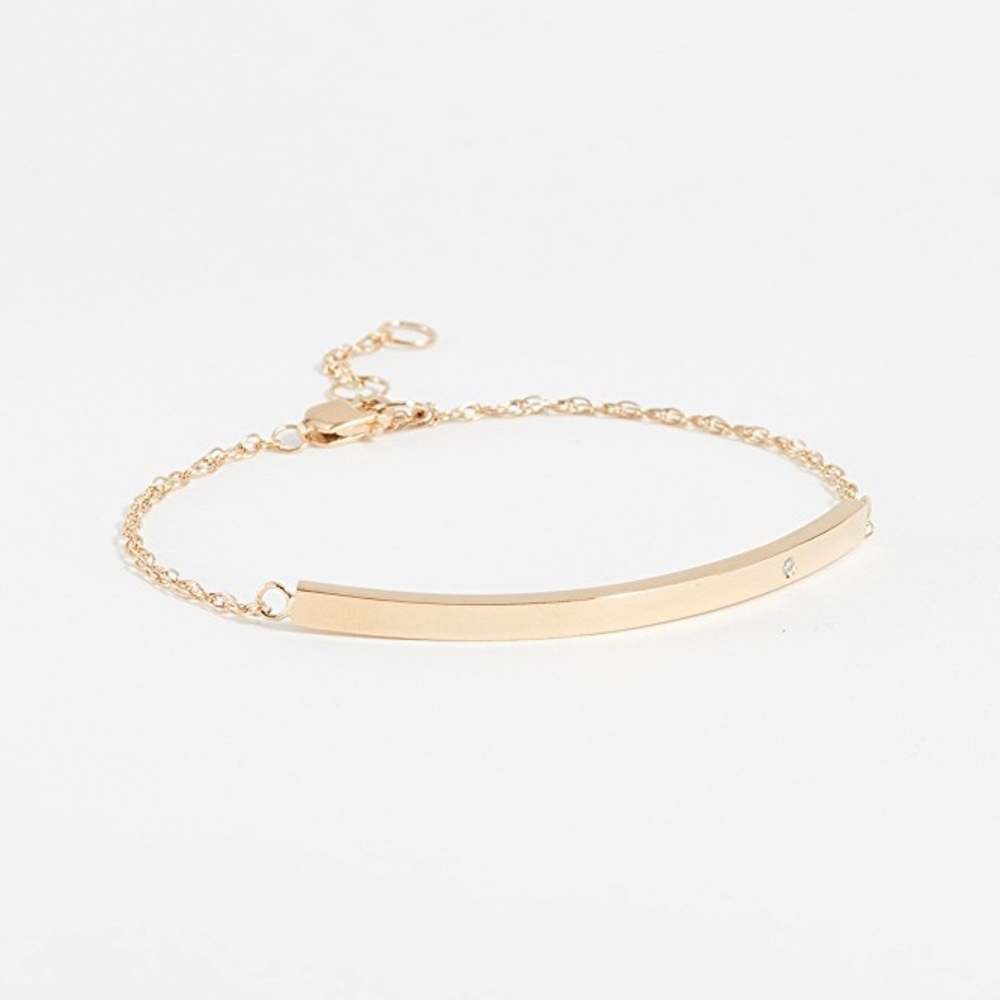 Jennifer Zeuner Gold Vermeil Bar Bracelet Diamond